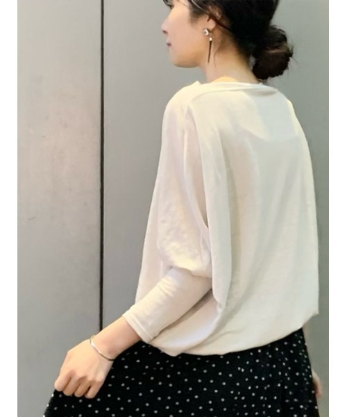 BEARDSLEY（ビアズリー）の「リネンドルマンカットソー（Tシャツ/カットソー・レディース・アイボリー/ネイビー・FREE）」の19枚目の写真