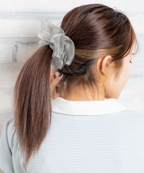 WEGO(ウィゴー)の「WEGO/キラキラ透けシュシュ(シュシュ・レディース・ブラック/グレー/オフホワイト/カーキ/ピンク・FREE)」の3枚目の写真