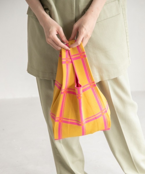 LOWRYS FARM（ローリーズファーム）の「マルシェＢＡＧ　948007（ハンドバッグ・レディース・パープル/ネイビー/イエロー/ホワイト×ブラック/グリーン・FREE）」の5枚目の写真