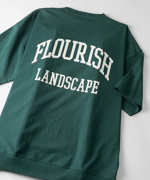 SlashDate（スラッシュデイト）の「オーバーサイズ カレッジロゴ ラバープリント 半袖Ｔシャツ/PITTSBURGH/FLOURISH  LANDSCAPE（Tシャツ/カットソー・メンズ・ミント/グレイッシュベージュ/アッシュグレー/グリーン/ネイビー/グリーン系その他/ブラック/アイボリー・L/M/XL）」の6枚目の写真