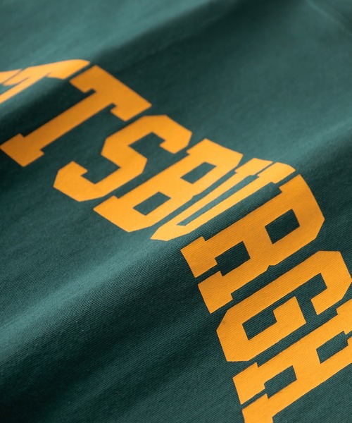 SlashDate（スラッシュデイト）の「オーバーサイズ カレッジロゴ ラバープリント 半袖Ｔシャツ/PITTSBURGH/FLOURISH  LANDSCAPE（Tシャツ/カットソー・メンズ・ミント/グレイッシュベージュ/アッシュグレー/グリーン/ネイビー/グリーン系その他/ブラック/アイボリー・L/M/XL）」の22枚目の写真