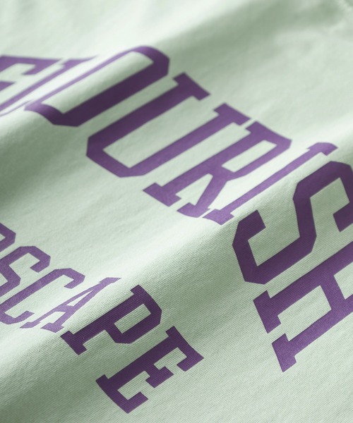 SlashDate（スラッシュデイト）の「オーバーサイズ カレッジロゴ ラバープリント 半袖Ｔシャツ/PITTSBURGH/FLOURISH  LANDSCAPE（Tシャツ/カットソー・メンズ・ミント/グレイッシュベージュ/アッシュグレー/グリーン/ネイビー/グリーン系その他/ブラック/アイボリー・L/M/XL）」の18枚目の写真