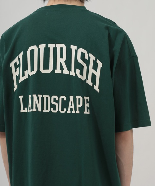 SlashDate（スラッシュデイト）の「オーバーサイズ カレッジロゴ ラバープリント 半袖Ｔシャツ/PITTSBURGH/FLOURISH  LANDSCAPE（Tシャツ/カットソー・メンズ・ミント/グレイッシュベージュ/アッシュグレー/グリーン/ネイビー/グリーン系その他/ブラック/アイボリー・L/M/XL）」の10枚目の写真