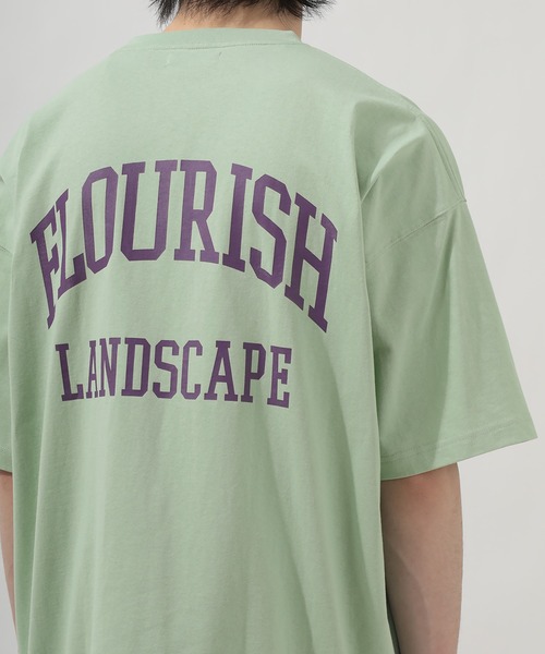 SlashDate（スラッシュデイト）の「オーバーサイズ カレッジロゴ ラバープリント 半袖Ｔシャツ/PITTSBURGH/FLOURISH  LANDSCAPE（Tシャツ/カットソー・メンズ・ミント/グレイッシュベージュ/アッシュグレー/グリーン/ネイビー/グリーン系その他/ブラック/アイボリー・L/M/XL）」の17枚目の写真