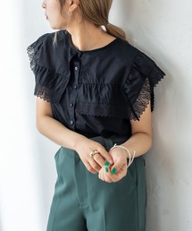 mystic | レース衿ノースリシャツ(シャツ/ブラウス)