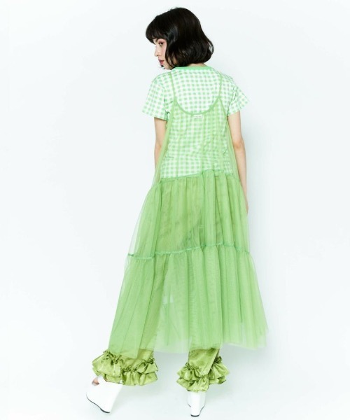 Candy Stripper（キャンディストリッパー）の「TULLE CAMISOLE ワンピース（ワンピース・レディース・ブラック/ライトグリーン/イエロー・2）」の11枚目の写真