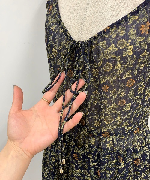 PICCIN（ピッチン）の「フラワープリントドレス（ペチコート付き）（ワンピース・レディース・ベージュ/ネイビー・M）」の7枚目の写真