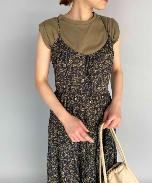 PICCIN（ピッチン）の「フラワープリントドレス（ペチコート付き）（ワンピース・レディース・ベージュ/ネイビー・M）」の20枚目の写真