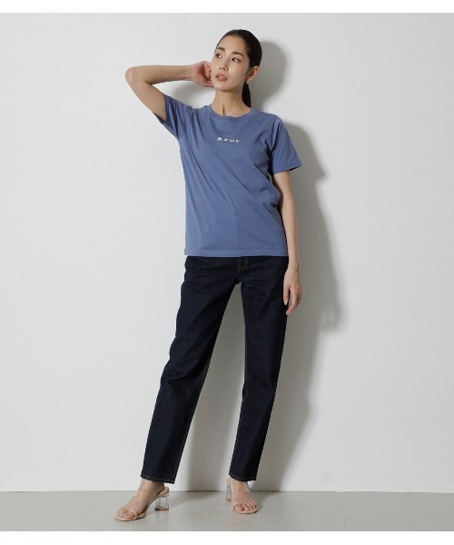 AZUL by moussy（アズールバイマウジー）の「AZUL LOGO C/N TEE/AZULロゴクルーネックTシャツ（Tシャツ/カットソー・レディース・ブルー/ブラック/オフホワイト・MEDIUM/SMALL）」の12枚目の写真