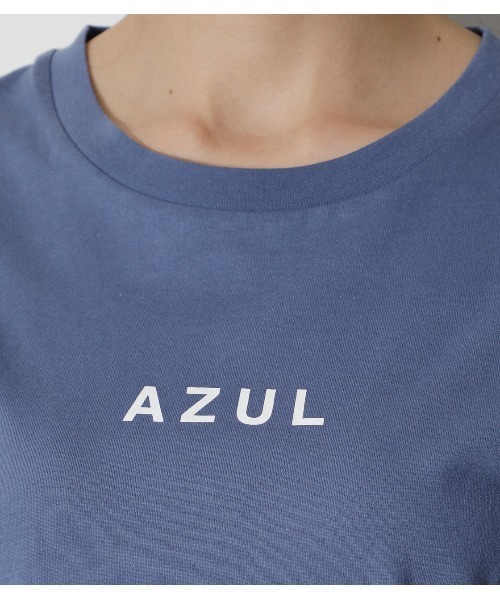 AZUL by moussy（アズールバイマウジー）の「AZUL LOGO C/N TEE/AZULロゴクルーネックTシャツ（Tシャツ/カットソー・レディース・ブルー/ブラック/オフホワイト・MEDIUM/SMALL）」の5枚目の写真