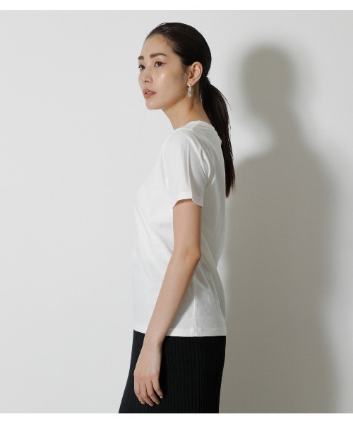 AZUL by moussy（アズールバイマウジー）の「AZUL LOGO C/N TEE/AZULロゴクルーネックTシャツ（Tシャツ/カットソー・レディース・ブルー/ブラック/オフホワイト・MEDIUM/SMALL）」の10枚目の写真