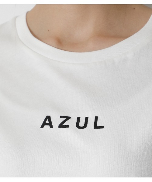 AZUL by moussy（アズールバイマウジー）の「AZUL LOGO C/N TEE/AZULロゴクルーネックTシャツ（Tシャツ/カットソー・レディース・ブルー/ブラック/オフホワイト・MEDIUM/SMALL）」の7枚目の写真