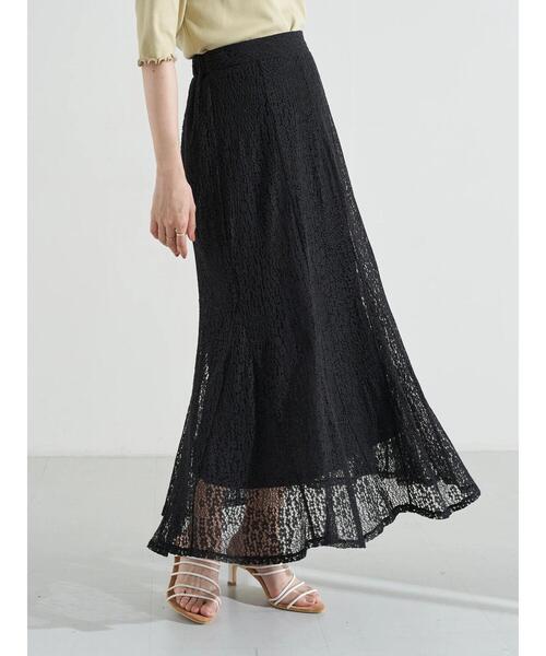 earth music&ecology（アースミュージックアンドエコロジー）の「選べるレーススカート(フラワー) ＊（スカート・レディース・チャコールグレー/ブラック/アイボリー/ミント/ピンクベージュ/ホワイト系その他2・FREE）」の18枚目の写真