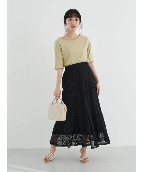 earth music&ecology（アースミュージックアンドエコロジー）の「選べるレーススカート(フラワー) ＊（スカート・レディース・チャコールグレー/ブラック/アイボリー/ミント/ピンクベージュ/ホワイト系その他2・FREE）」の19枚目の写真