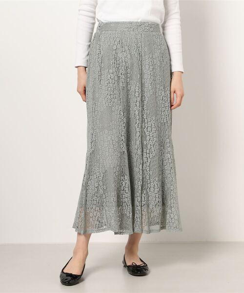 earth music&ecology（アースミュージックアンドエコロジー）の「選べるレーススカート(フラワー) ＊（スカート・レディース・チャコールグレー/ブラック/アイボリー/ミント/ピンクベージュ/ホワイト系その他2・FREE）」の9枚目の写真