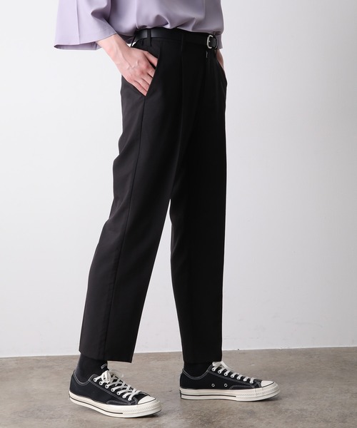 JUNRED（ジュンレッド）の「クールブロードワンタックストレートパンツ（スラックス・メンズ・ブラック/ブラウン系その他/ラベンダー・S/M/L）」の21枚目の写真