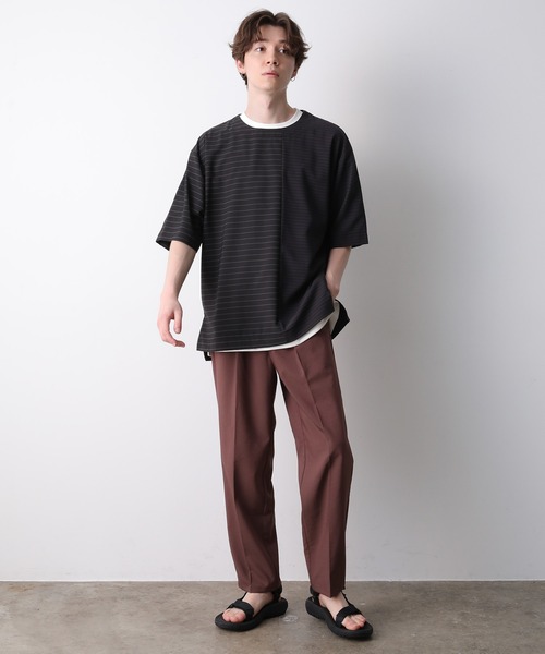 JUNRED（ジュンレッド）の「クールブロードワンタックストレートパンツ（スラックス・メンズ・ブラック/ブラウン系その他/ラベンダー・S/M/L）」の12枚目の写真