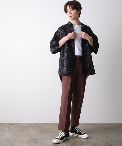 JUNRED（ジュンレッド）の「クールブロードワンタックストレートパンツ（スラックス・メンズ・ブラック/ブラウン系その他/ラベンダー・S/M/L）」の8枚目の写真