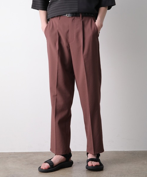 JUNRED（ジュンレッド）の「クールブロードワンタックストレートパンツ（スラックス・メンズ・ブラック/ブラウン系その他/ラベンダー・S/M/L）」の4枚目の写真