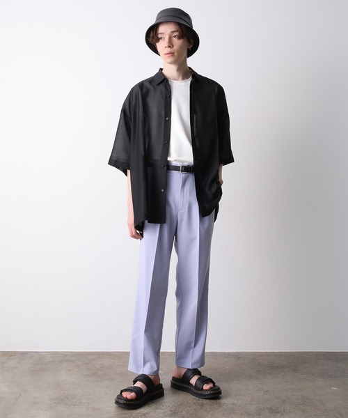 JUNRED（ジュンレッド）の「クールブロードワンタックストレートパンツ（スラックス・メンズ・ブラック/ブラウン系その他/ラベンダー・S/M/L）」の10枚目の写真