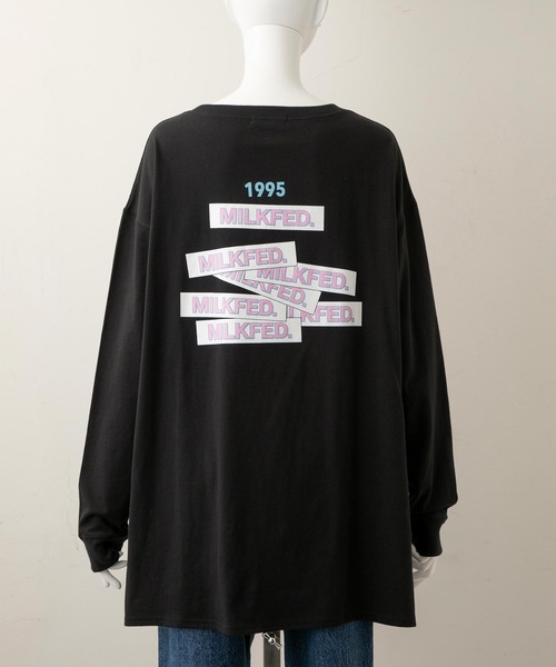 MILKFED.（ミルクフェド）の「RANDOM BAR LOGO TOP（Tシャツ/カットソー・レディース・ライトピンク/ブラック/ホワイト/ブラウン・ONE SIZE）」の11枚目の写真