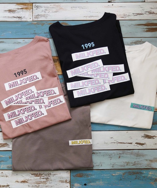MILKFED.（ミルクフェド）の「RANDOM BAR LOGO TOP（Tシャツ/カットソー・レディース・ライトピンク/ブラック/ホワイト/ブラウン・ONE SIZE）」の12枚目の写真