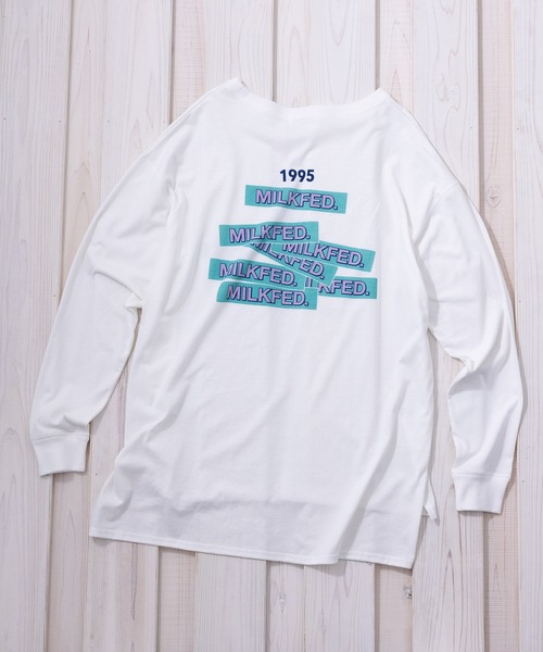 MILKFED.（ミルクフェド）の「RANDOM BAR LOGO TOP（Tシャツ/カットソー・レディース・ライトピンク/ブラック/ホワイト/ブラウン・ONE SIZE）」の14枚目の写真