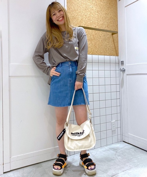 MILKFED.（ミルクフェド）の「RANDOM BAR LOGO TOP（Tシャツ/カットソー・レディース・ライトピンク/ブラック/ホワイト/ブラウン・ONE SIZE）」の17枚目の写真