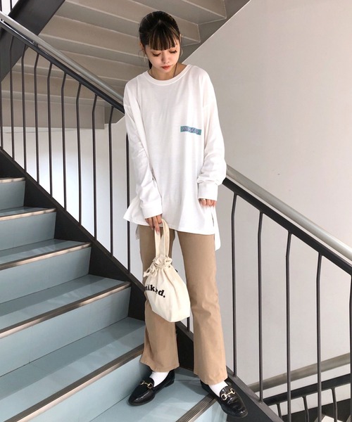 MILKFED.（ミルクフェド）の「RANDOM BAR LOGO TOP（Tシャツ/カットソー・レディース・ライトピンク/ブラック/ホワイト/ブラウン・ONE SIZE）」の15枚目の写真