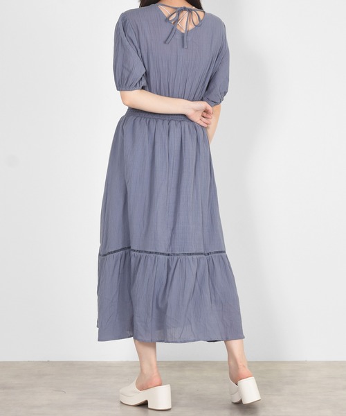 w closet(ダブルクローゼット)の「楊柳カシュクールワンピース(ワンピース・レディース・ブラック/パープル/カーキ/オレンジ・FREE)」の18枚目の写真