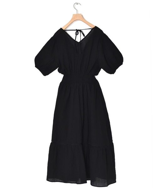 w closet(ダブルクローゼット)の「楊柳カシュクールワンピース(ワンピース・レディース・ブラック/パープル/カーキ/オレンジ・FREE)」の9枚目の写真