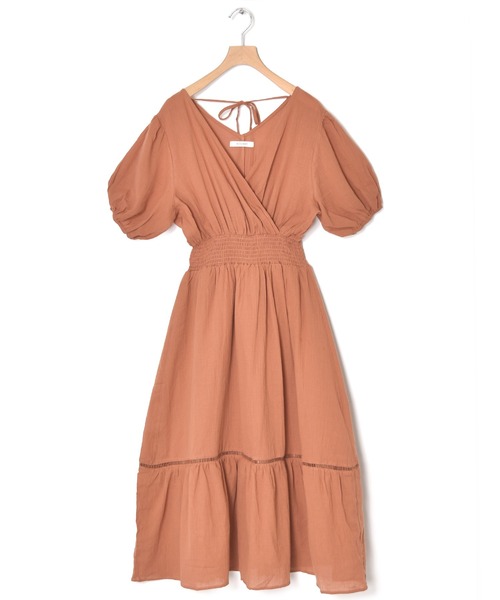 w closet(ダブルクローゼット)の「楊柳カシュクールワンピース(ワンピース・レディース・ブラック/パープル/カーキ/オレンジ・FREE)」の12枚目の写真