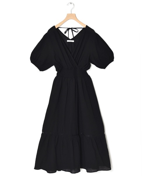 w closet(ダブルクローゼット)の「楊柳カシュクールワンピース(ワンピース・レディース・ブラック/パープル/カーキ/オレンジ・FREE)」の13枚目の写真