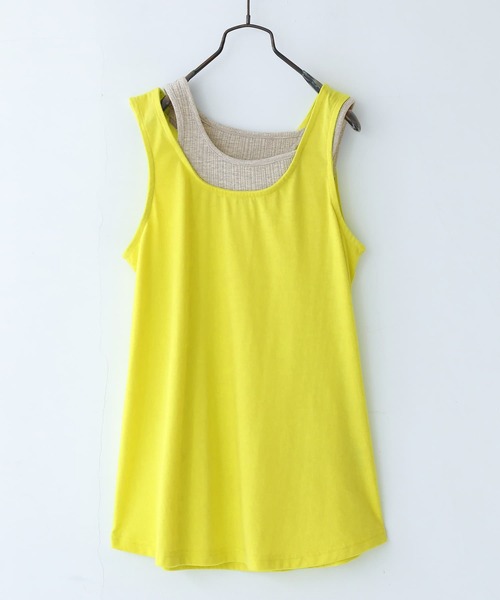 n'OrLABEL（ノアールレーベル）の「【廃盤】『レイヤード風バイカラータンクトップ』（タンクトップ・レディース・ブラック/ベージュ/パープル/イエロー・1/2）」の4枚目の写真