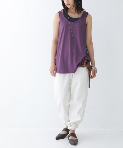 n'OrLABEL（ノアールレーベル）の「【廃盤】『レイヤード風バイカラータンクトップ』（タンクトップ・レディース・ブラック/ベージュ/パープル/イエロー・1/2）」の12枚目の写真