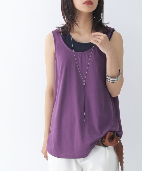 n'OrLABEL（ノアールレーベル）の「【廃盤】『レイヤード風バイカラータンクトップ』（タンクトップ・レディース・ブラック/ベージュ/パープル/イエロー・1/2）」の8枚目の写真