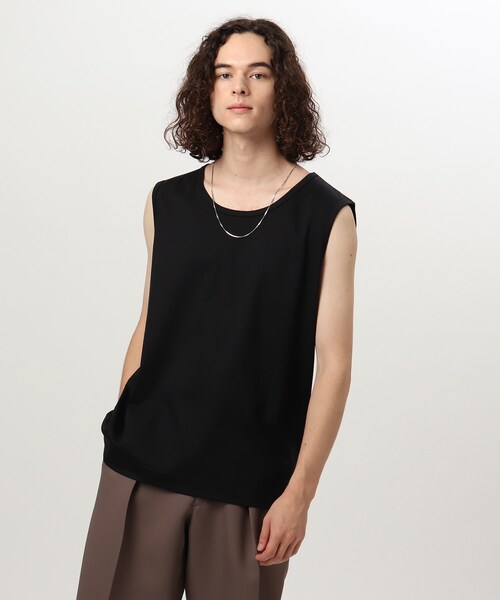 tk.TAKEO KIKUCHI(ティーケータケオキクチ)の「◆ワイドショルダータンクトップ(タンクトップ・メンズ・ホワイト/ブラック・02/03)」の2枚目の写真