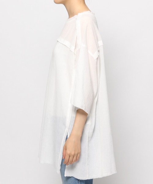 niko and...(ニコアンド)の「シアーガーゼプルオーバー(シャツ/ブラウス・レディース・ブラック/オフホワイト・FREE)」の7枚目の写真