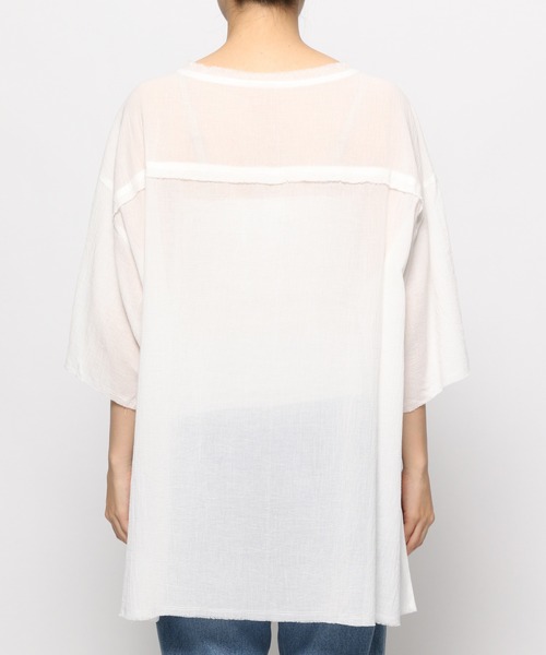 niko and...(ニコアンド)の「シアーガーゼプルオーバー(シャツ/ブラウス・レディース・ブラック/オフホワイト・FREE)」の8枚目の写真