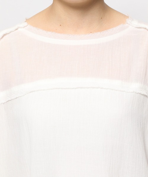 niko and...(ニコアンド)の「シアーガーゼプルオーバー(シャツ/ブラウス・レディース・ブラック/オフホワイト・FREE)」の9枚目の写真