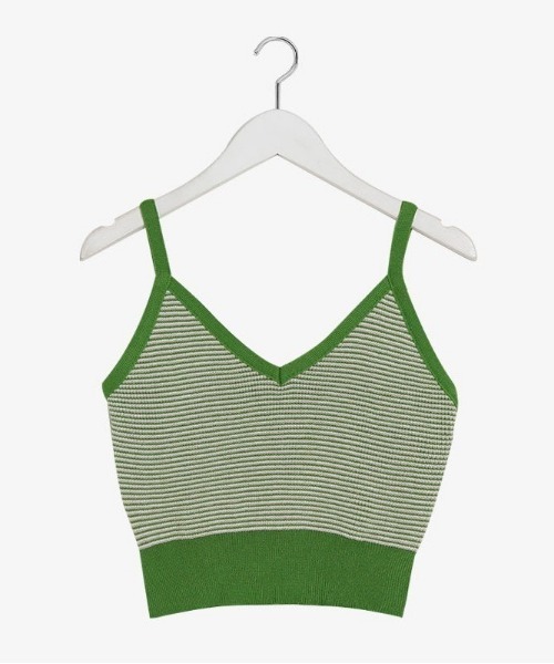 SONA(ソナ)の「SONYUNARA ボーダーニットビスチェ(Tシャツ/カットソー・レディース・ブラック/ブルー/グリーン/マスタード・FREE)」の15枚目の写真