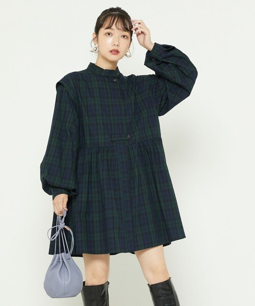 FREAK'S STORE（フリークスストア）の「バルーンスリーブフレアミニワンピース（ワンピース・レディース・ホワイト/その他/ブラック/グレー・ﾌﾘ-）」の20枚目の写真