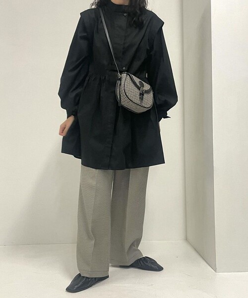 FREAK'S STORE（フリークスストア）の「バルーンスリーブフレアミニワンピース（ワンピース・レディース・ホワイト/その他/ブラック/グレー・ﾌﾘ-）」の14枚目の写真