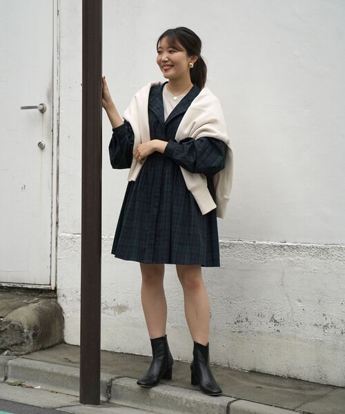 FREAK'S STORE（フリークスストア）の「バルーンスリーブフレアミニワンピース（ワンピース・レディース・ホワイト/その他/ブラック/グレー・ﾌﾘ-）」の9枚目の写真