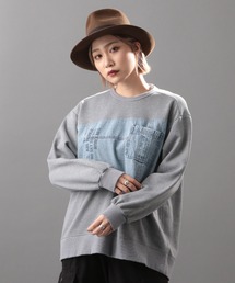 AVIREX | デニムコンビ スウェットシャツ/ DENIM COMBI SWEAT SHIRT(スウェット)