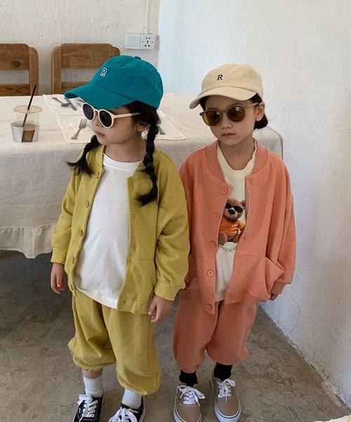 セール Aimoha Kids 韓国子供服 無地スウェットブルゾンボトム2点セットアップ セットアップ Aimoha アイモハ のファッション通販 Zozotown