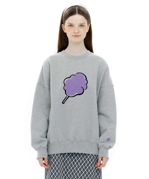 CLOTTY（クロッティ）の「A'GEM/9 × .kom『CLOTTY/クロッティ』BIG CC SWEAT-SHIRT/ビッグ綿あめデザイン スウェットシャツトレーナー（スウェット・レディース・ブラック/パープル/グレー/ピンク/アイボリー/ライトグリーン・FREE）」の3枚目の写真