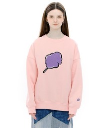A'GEM/9 × .kom『CLOTTY/クロッティ』BIG CC SWEAT-SHIRT/ビッグ綿あめデザイン スウェットシャツトレーナー