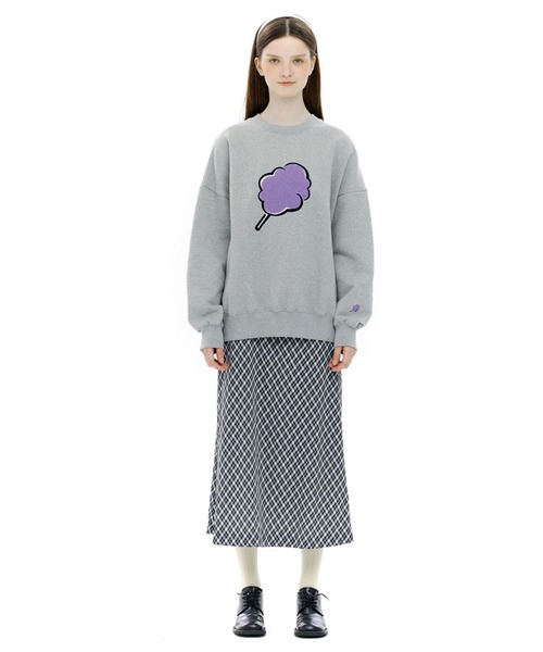 CLOTTY（クロッティ）の「A'GEM/9 × .kom『CLOTTY/クロッティ』BIG CC SWEAT-SHIRT/ビッグ綿あめデザイン スウェットシャツトレーナー（スウェット・レディース・ブラック/パープル/グレー/ピンク/アイボリー/ライトグリーン・FREE）」の12枚目の写真