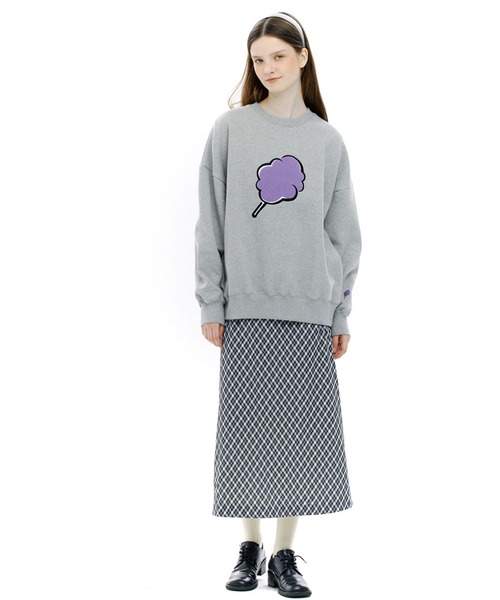 CLOTTY（クロッティ）の「A'GEM/9 × .kom『CLOTTY/クロッティ』BIG CC SWEAT-SHIRT/ビッグ綿あめデザイン スウェットシャツトレーナー（スウェット・レディース・ブラック/パープル/グレー/ピンク/アイボリー/ライトグリーン・FREE）」の22枚目の写真